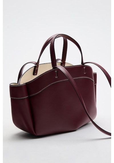 Bordo Shopper Kadın Tote El Ve Omuz Askılı Çantası Bordo
