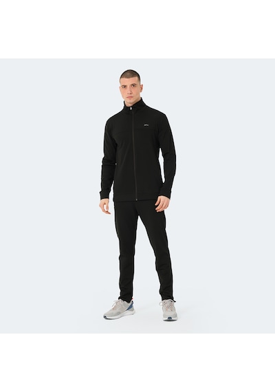 Slazenger OPRAH Erkek Fermuarlı Dik Yaka Cepli Siyah Eşofman Takımı