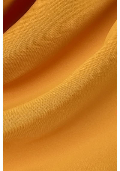 Sateen Degaje Yaka Kolsuz Bluz - Hardal-137384