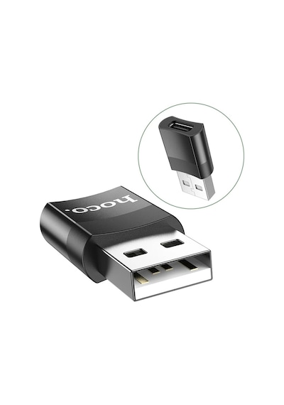Hoco Ua17 Dişi Type-c To Erkek Usb Dönüştürücü Çevirici Adaptör- 5775 Siyah