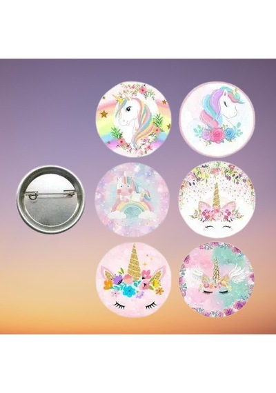 Lisanslı Yaka Çanta Rozeti Unicorn 6lı Paket Pinyata İçi Küçük Hediyelikler Diğer