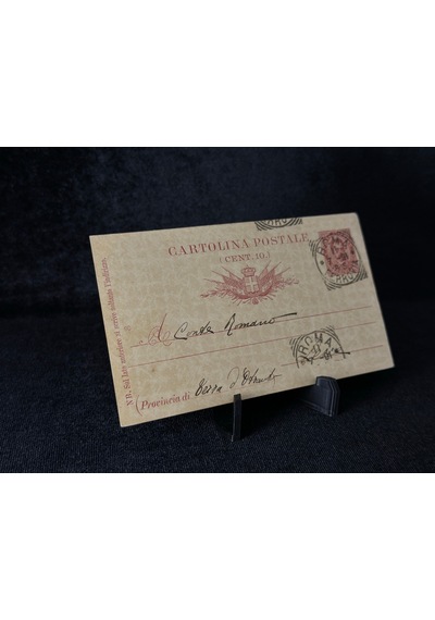 İtalya Antiye 1891 Yıllından Postadan Geçmiş Cartolina Postale Dieci Centesimi 10 Cent Kendinden Pullu