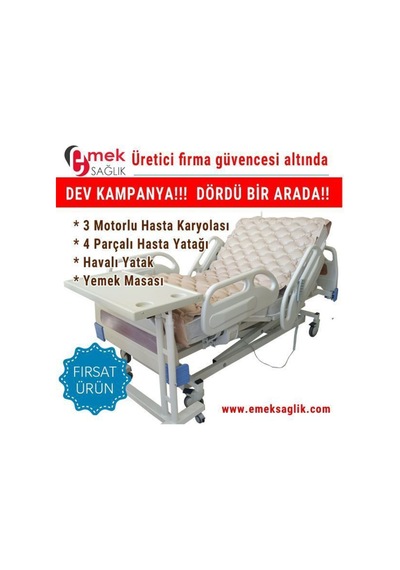 Üç Motorlu Tam Abs Hasta Yatağı Emek