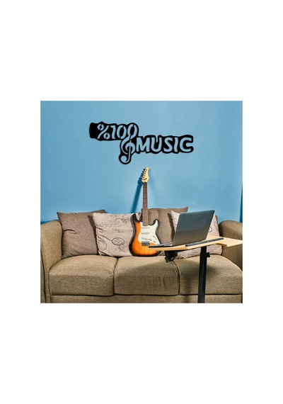 Led Işıklı %100 Music Müzik Temalı Tablo Duvar Dekorlu Gece Lambası Sarı - 737259961 Sarı