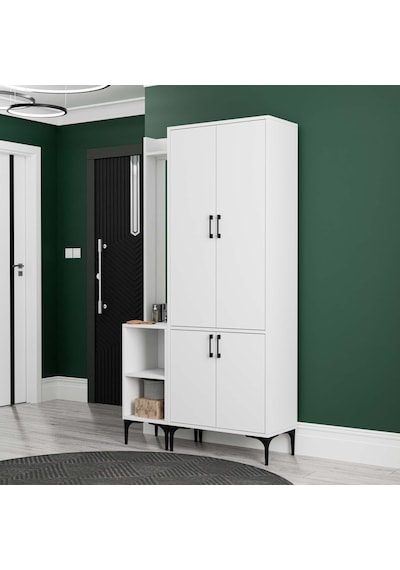 Set 5040-5030 Royal Sol Aynalı 4 Kapaklı 5 Askılı 2 Raflı Portman