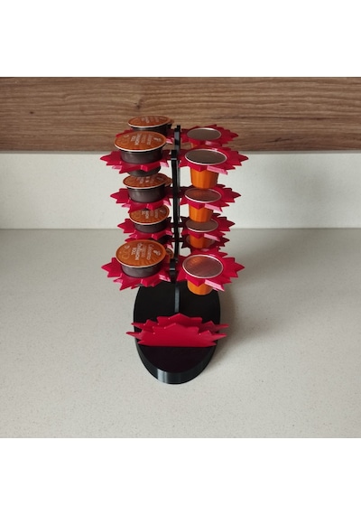 Akçaağaç Dekoratif Kahve Kapsül Standı Ve 2 Adet Bardak Altlığı-çift Taraflı Kullanım-37 Mm Ve 46 Mm Kapsül Uyumlu-mavi Kırmızı Akçaağaç Dekoratif Kahve Kapsül Standı Ve 2 Adet Bardak Altlığı-çift Taraflı Kullanım-37 Mm Ve 46 Mm Kapsül Uyumlu-mavi Kırmızı