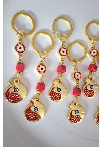 Yeni Yıl Hediyesi 10'lu Nar Bolluk Bereket Anahtarlık