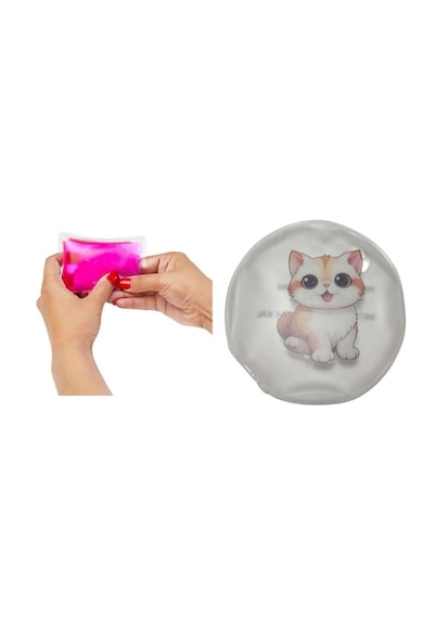 Bosphorus Sevimli Kedi Pvc El Isıtıcı Cep Sobası Sıcak Su Torbası 9 CM