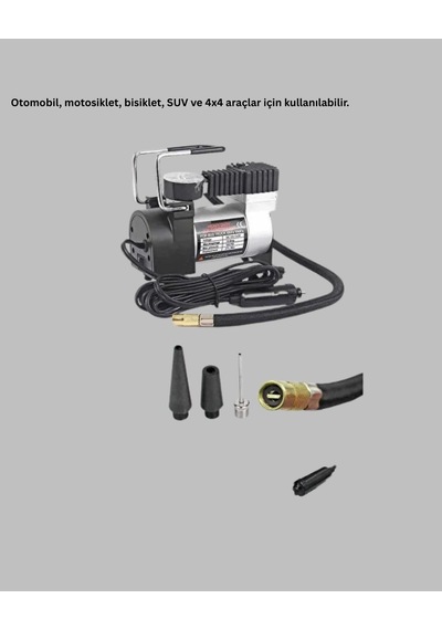 Buğz Dc 12v Metal Hava Kompresörü Araç Lastik Şişirme 35l/dk