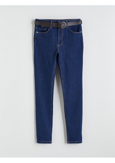 Lcw Jeans İndigo Beli Kemerli Mercury Skinny Fit Kadın Jean Pantolon