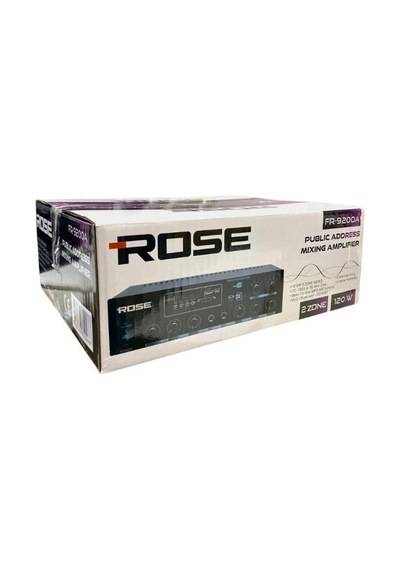Rose Fr-9200a 120 Watt 2 Zone Mono Trafolu Mağaza Anfisi 2 Mikrofon Girişli Mp3,bluetooth,sd Kart Kumandalı