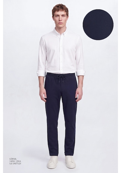 Ac&Co / Altınyıldız Classics Slim Fit Dar Kesim Beli Bağlamalı Yan Cepli Erkek Pantolon - Lacivert