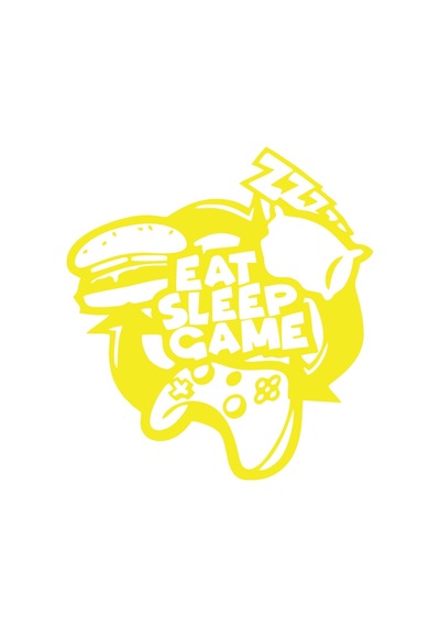 Eat Sleep Game Sticker 17x17 Cm Sarı