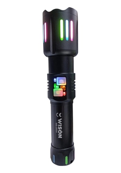 Ws-9954 25w Zoomlu Yeşil Lazerli Metal Şarjlı El Feneri Çok Renkli