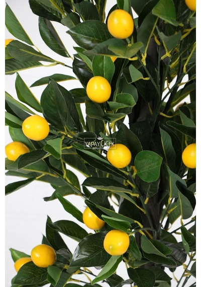 Yapay Limon Ağacı Metal Siyah-gold Saksıda 140 Cm