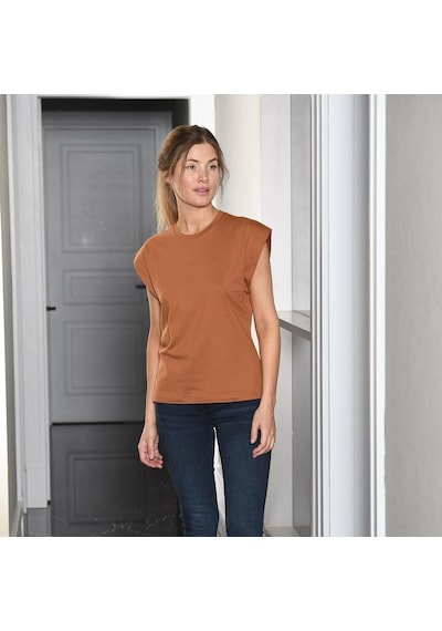 Türen Kadın Vatka Görünümlü T-shirt 3401/tarçın 001