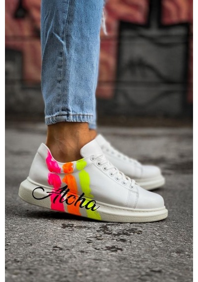 Ch254 Cbt Pittura Erkek Ayakkabı 501 Aloha Sarı Pembe Beyaz