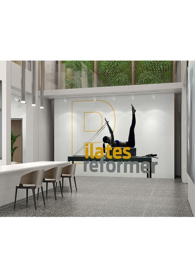 Pilates Reformer Beyaz Poster Poster Duvar Kağıdı Renkli