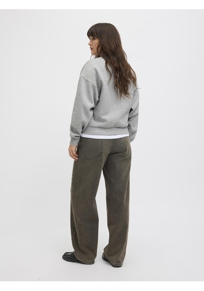 Jack & Jones Kadin Gögüs Baskili Relaxed Fit Sweatshirt - Merle - 12260608 Light Grey Melange Jack & Jones Kadin Gögüs Baskili Relaxed Fit Sweatshirt - Merle - 12260608 Light Grey Melange