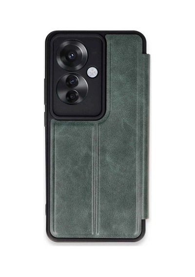 Oppo Reno 11f Kılıf Flip Cover - Koyu Yeşil 0.2M-Çok Renkli