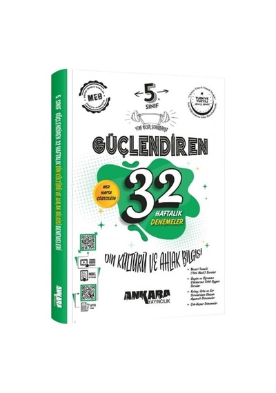 5. Sınıf Din Kültürü Ve Ahlak Bilgisi Güçlendiren 32 Haftalık Denemeleri Ankara Yayıncılık