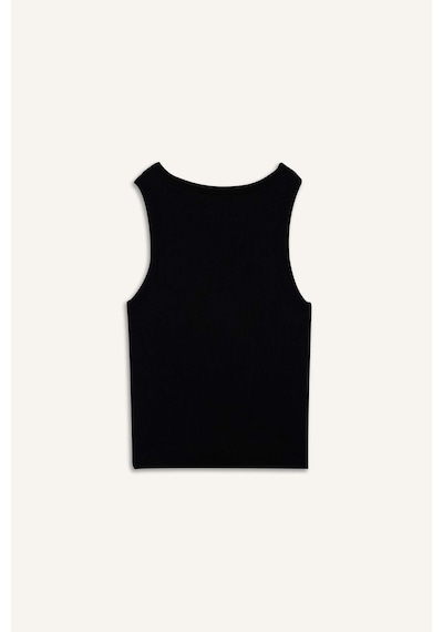 Defacto Slim Fit Dar Kesim Basic Düz Halter Yaka Fitilli Kaşkorse Pedli Atlet G0843ax25aubk81 Siyah