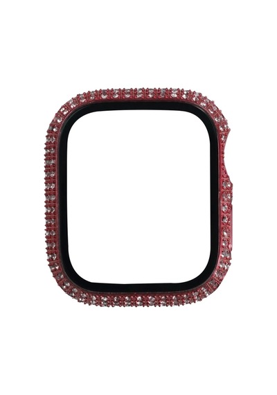 Apple Uyumlu  Watch  7 41mm Redclick Watch  Gard 24 Kenarları Taşlı Sert Pc Kasa Ve Ekran Koruyucu