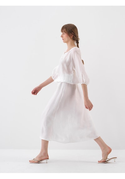 Xint Beyaz Doğal Akışlı Oversize Bluz 751121