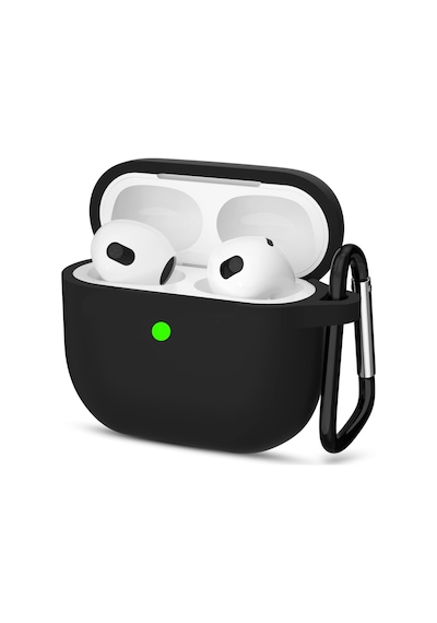 Airpods 3. Nesil İle Uyumlu Premium Lansman Serisi Kadife İç Astarlı Darbe Emici Silikon Kılıf Siyah
