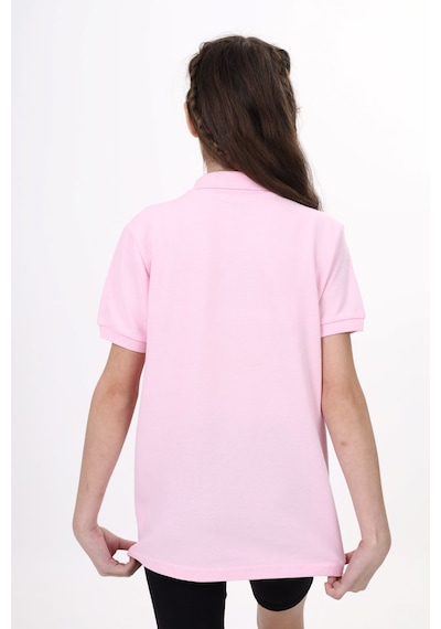 Toontoy Kids Toontoy Unisex Polo Yaka Düğmeli Uzun Kısa Tişört Açık Pembe