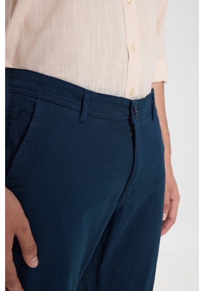 George Henry Pamuklu Slim Fit Dar Kesim Yan Cepli Esnek Chino Pantolon Lacivert