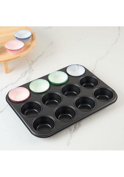 Guardini Gardenia Muffin Kalıbı 12li Siyah