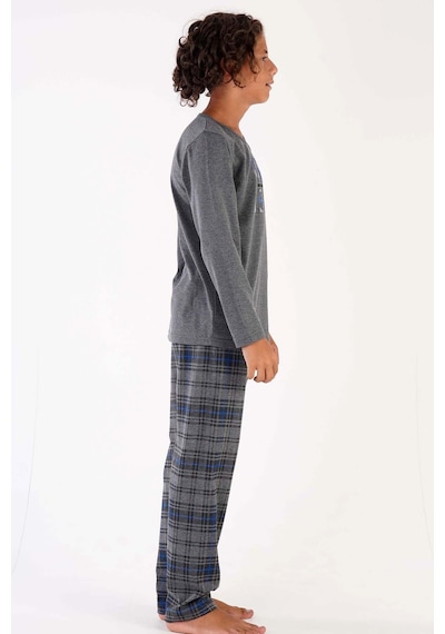 Vienetta Erkek Çocuk Uzun Kol Gri Pijama Takımı C3t0n5o031 001