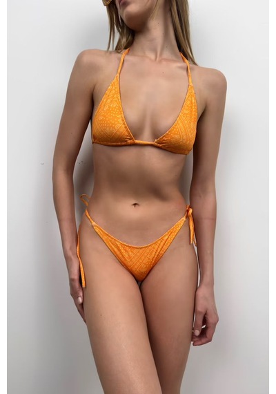Black Fashion Brazilian Bikini Takımı Turuncu