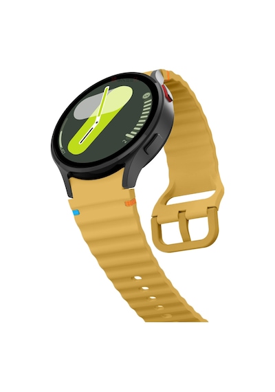 Samsung Galaxy Watch 6 40-43-44-47mm İle Uyumlu Metal Tokalı Dalgalı Spor Silikon Kordon