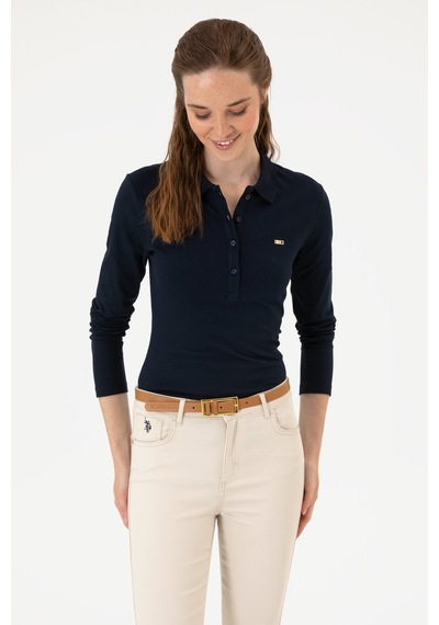 U.S. Polo Assn. Kadın Lacivert Basic Polo Yaka Sweatshırt 50313593-VR033