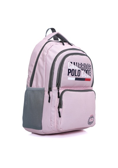 Benittokids Cambridge Polo Club Minimalist Tasarım Unisex Çok Gözlü Sırt Çantası Pembe
