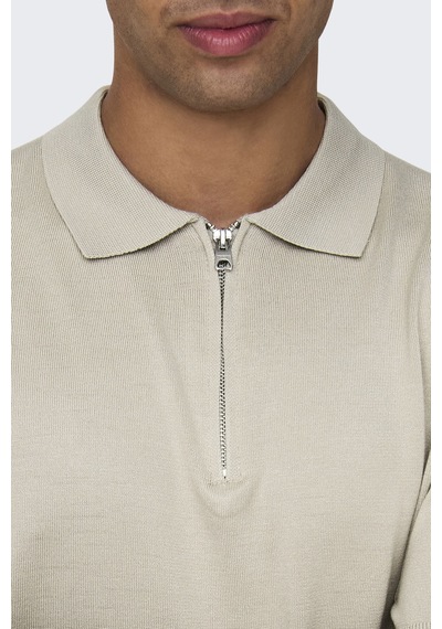Only & Sons Erkek Polo Yaka T Shirt 22028606 Açık Bej Açık Bej
