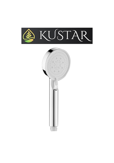 Kustar 5 Fonksiyon Royal Duş Başlığı Kendinden Yapışkanlı Duş Askısı 1,5 Örgülü Krom Duş Hortumu Duş Seti Gri