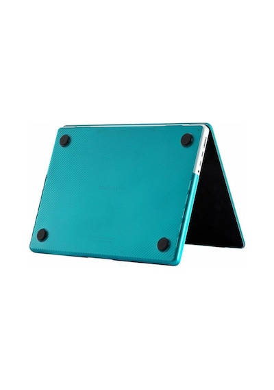 Arabulalaca Apple Uyumlu MacBook Pro 14 A2779 2023 Karbon Desenli Kılıf Yeşil