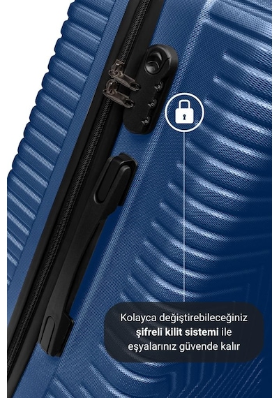 G&d Polo Suitcase Abs Orta Ve Büyük Boy Çivit Mavi 2'li Valiz Seti 600.05-b Mavi