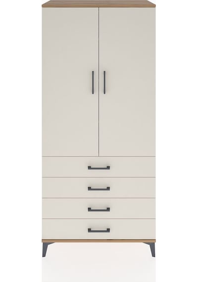 Hyperion Dolap 4 Raflı 4 Çekmeceli 2 Kapaklı 88x44x195 Çam-ay... Çam