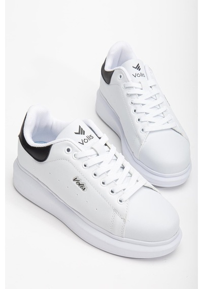Dilimler Ayakkabı Unisex Spor Ayakkabı Beyaz Yüksek Taban Hafif Suni Deri-4157 Beyaz