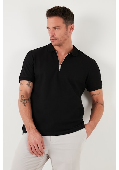 Buratti Pamuklu Regular Fit Yarım Fermuarlı 3'Lü Paket Erkek Polo Yaka T Shirt 5902434S3 Siyah-Gri-Vizon