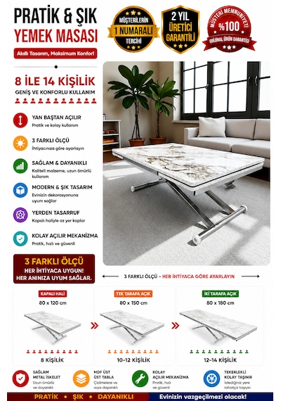 Yan Baştan Açılır Akıllı Masa Üst Tabla Mdf Yüksekliği Ayarlanabilir Pratik Krom Kaplama Beyaz Mermer Yan Baştan Açılır Akıllı Masa Üst Tabla Mdf Yüksekliği Ayarlanabilir Pratik Krom Kaplama Beyaz Mermer