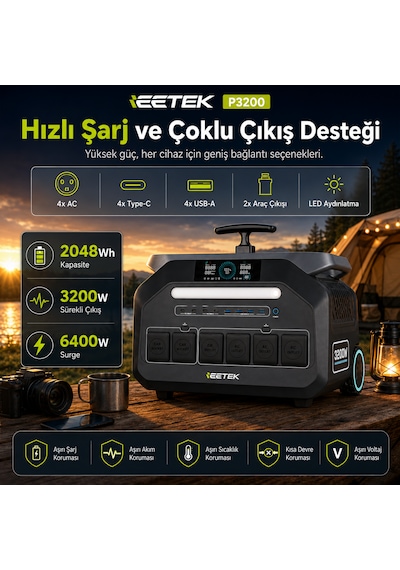 Initial Entropy Energy P3200+sp400 Profesyonel Solar Enerji Paketi 2048wh 3200w Güç İstasyonu+400w Güneş Paneli