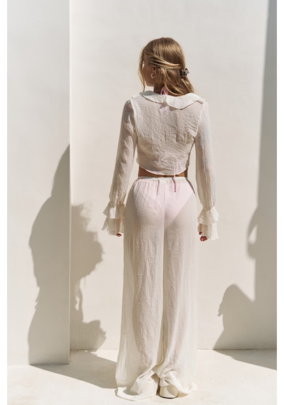 Mai Collection Mai Studios Co. Olivia Ekru Gömlek Pantolon Takım Ekru