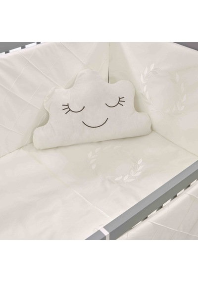 Meltem Kids Kral Sallanır Ahşap Anne Yanı Beşik 60 x 120 CM Gri - Motto Ekru