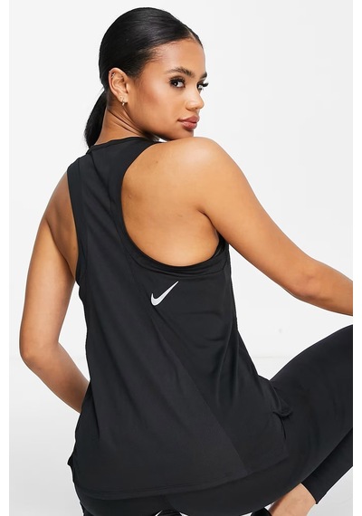Nike Dri Fit Race Running Singlet Tank Top Kadın Antrenman Atleti Siyah Siyah
