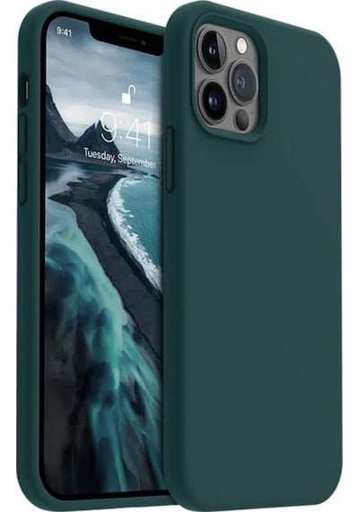 Apple Uyumlu iPhone 12 Pro Max  Silikon Kılıf - Pastel Renk Tonu Esnek Tam Koruma Kapak - Yeşil